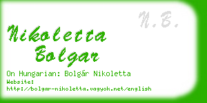 nikoletta bolgar business card