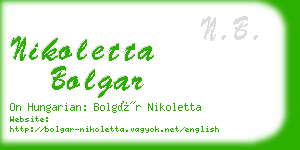 nikoletta bolgar business card